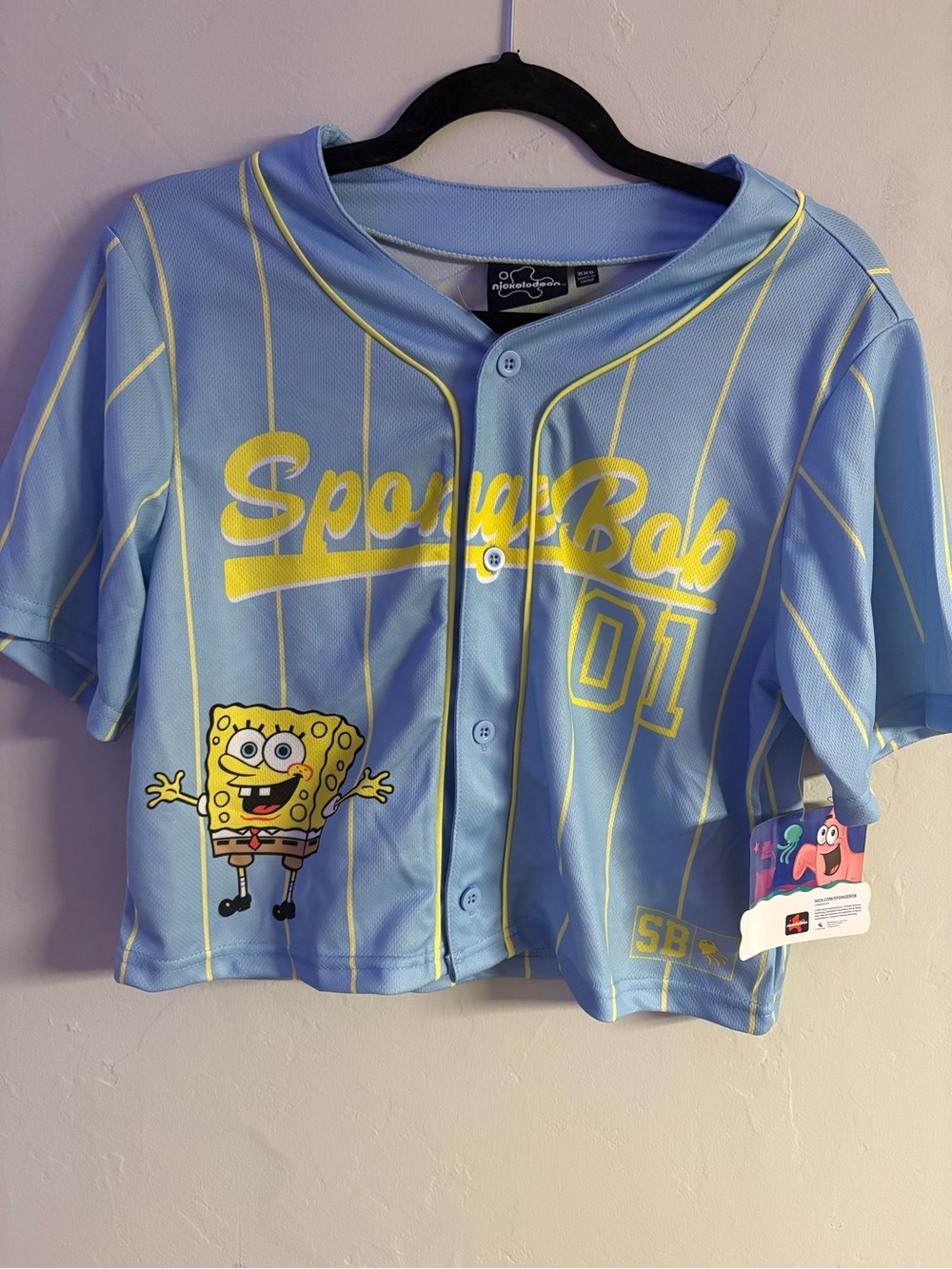 NWT Nickelodeon SpongeBob SquarePants Baseball Jersey Women’s XXS